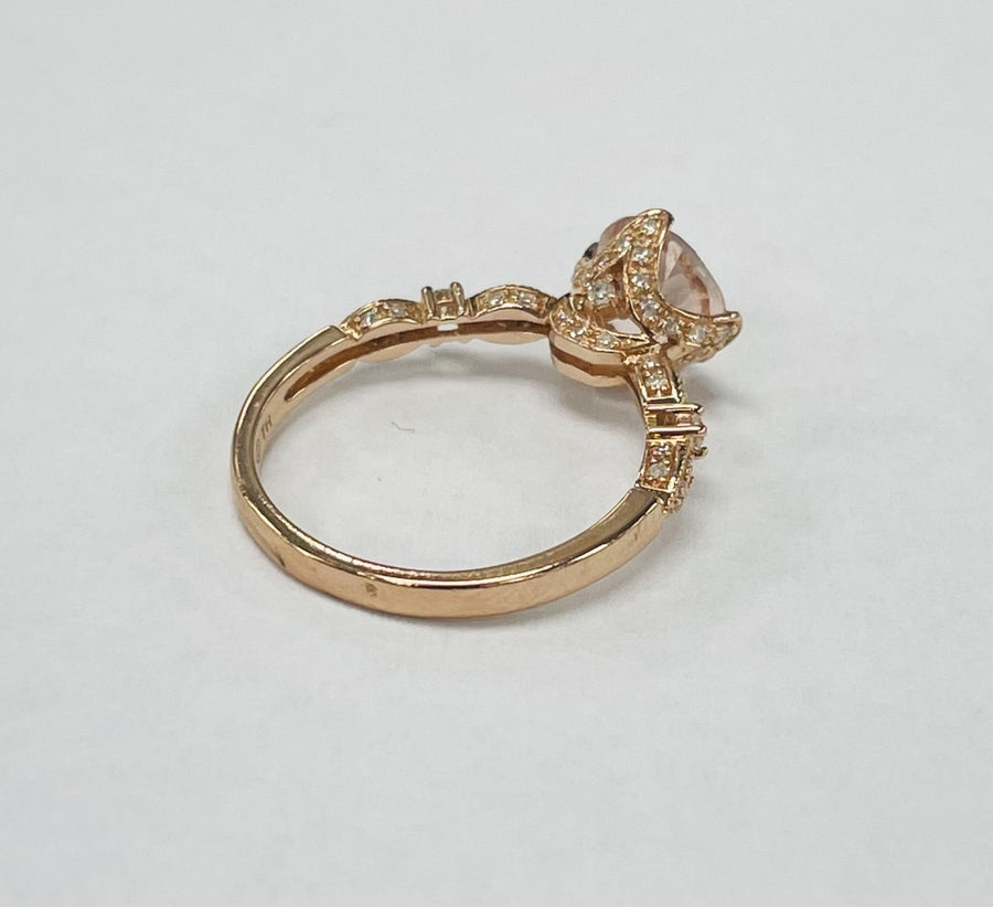 Rose Gold Majestic Morganite And Diamond Ring