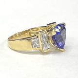 18KT 3.07CT Tanzanite And Diamond Statement Ring