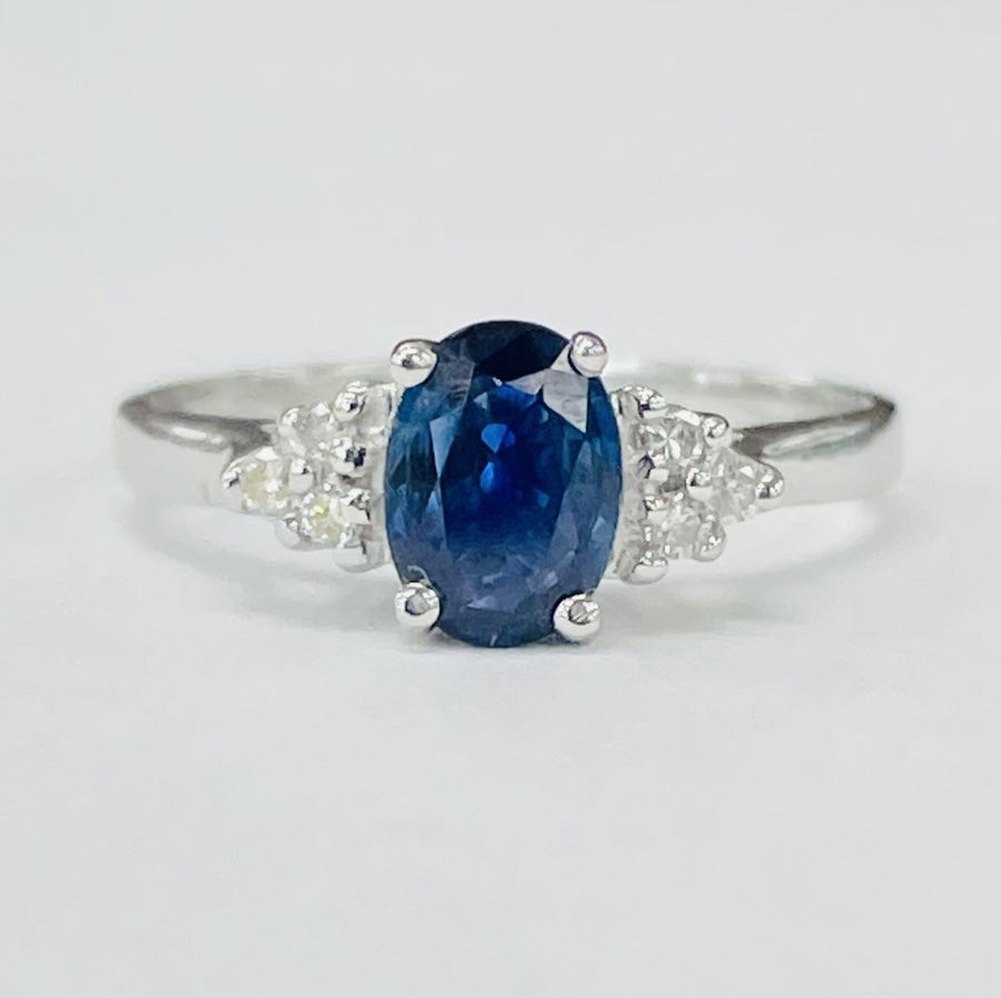 Vibrant 1CT Oval Sapphire And Diamond Ring