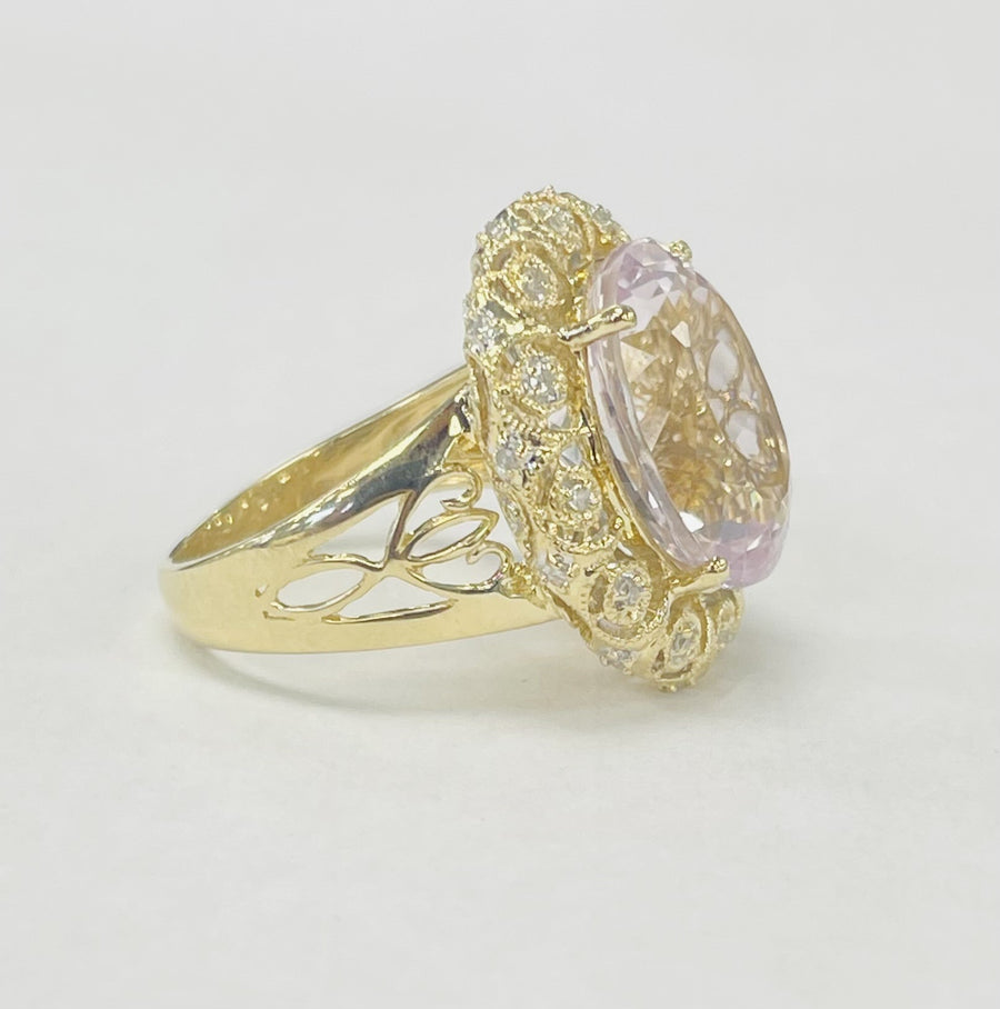 Vintage Inspired Massive Kunzite Statement Ring