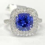 Estate: Tiffany & Co Soleste Platinum Halo Tanzanite Ring