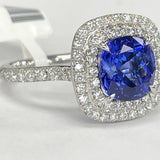 Estate: Tiffany & Co Soleste Platinum Halo Tanzanite Ring