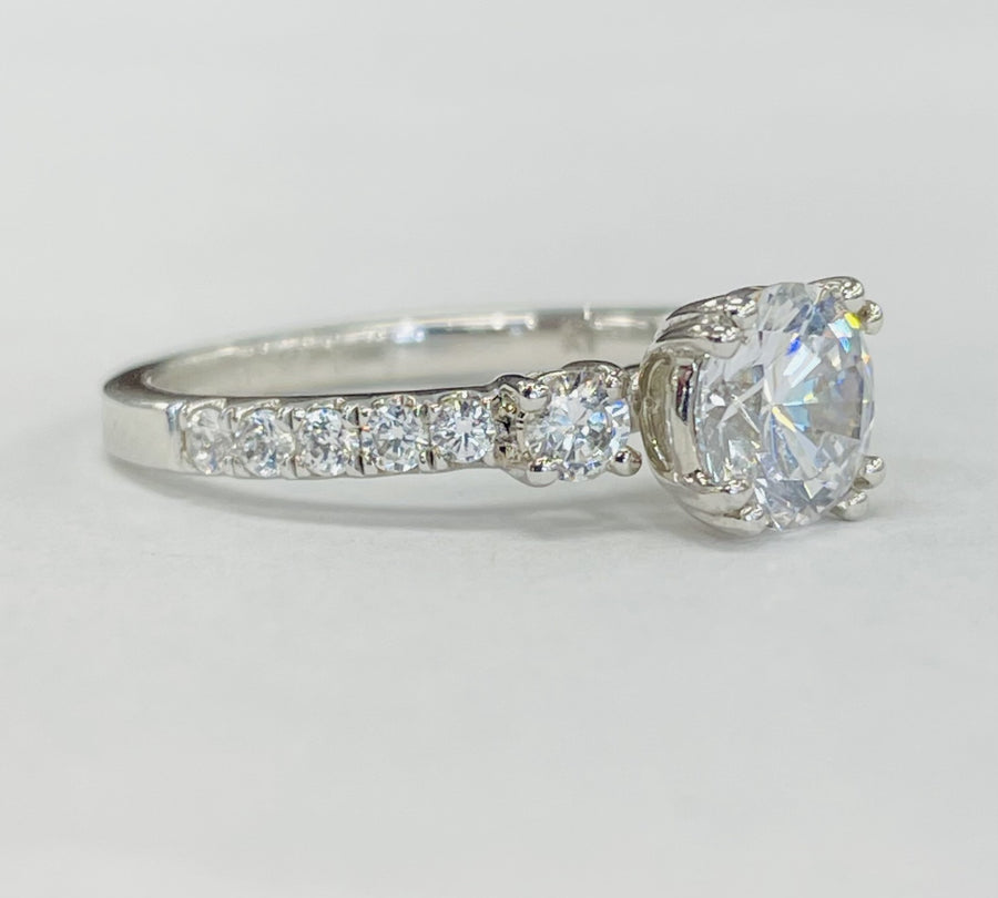 Romance - Three Stone Accented Diamond Setting