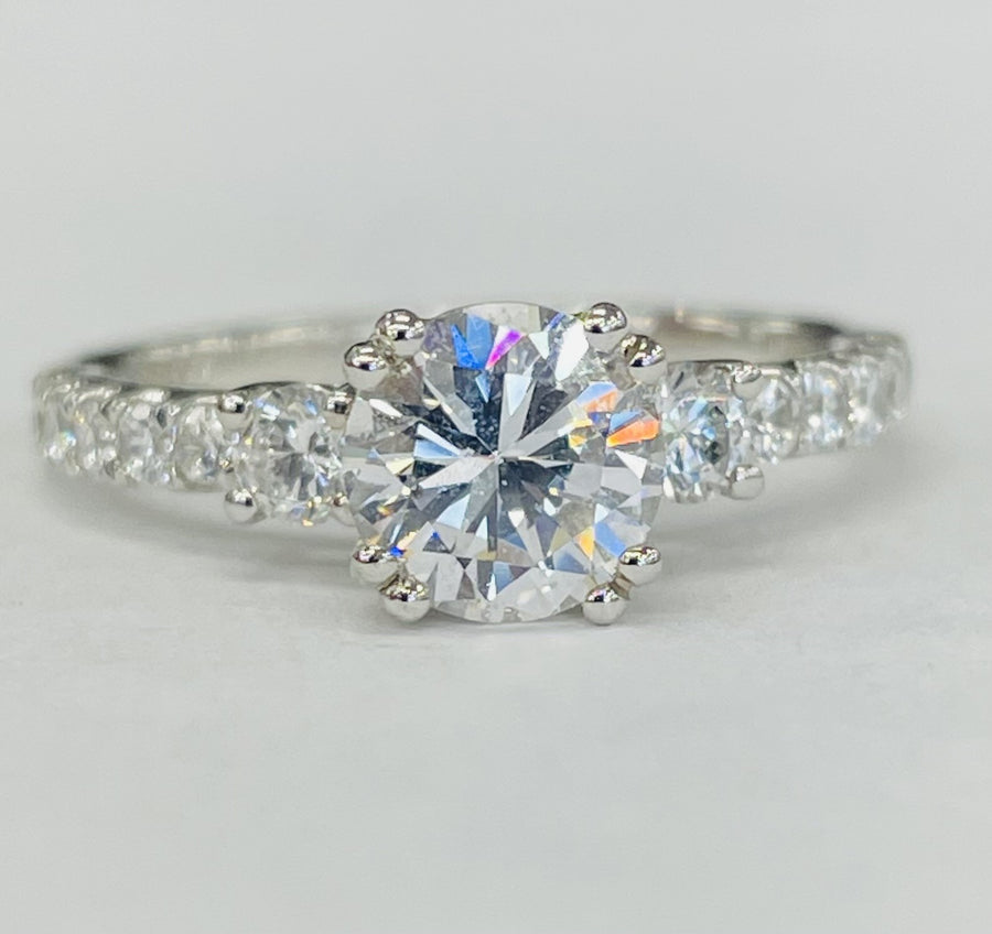 Romance - Three Stone Accented Diamond Setting