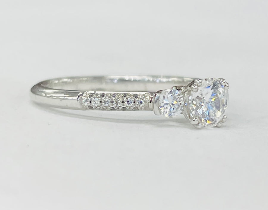 Romance - Three Stone Pave Accented Setting