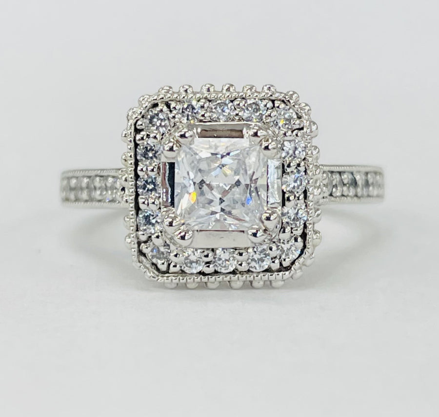Romance - Vintage Inspired Detailed Halo Diamond Setting
