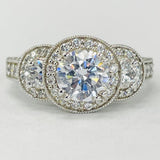 Romance - Vintage Inspired Three Sone Halo Setting