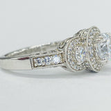 Romance - Vintage Inspired Three Sone Halo Setting