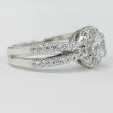 Romance - Modern Split Shank Halo Diamond Setting