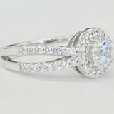 Romance - Modern Split Shank Low Halo Diamond Setting