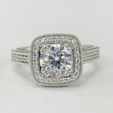 Romance - Vintage Inspired Detailed Halo Diamond Setting