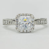 Romance - Vintage Inspired Cushion Halo Diamond Setting