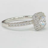 Romance - Micro Pave Cushion Halo Diamond Setting