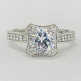 Romance - Vintage Inspired Detailed Halo Diamond Setting