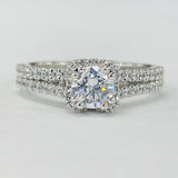 Romance - Split Shank Halo Pave Diamond Setting