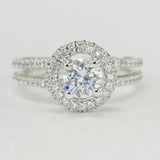 Romance - Modern Pave Halo Split Shank Setting