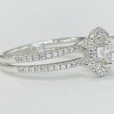 Romance - Modern Pave Halo Split Shank Setting