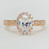 Romance - Rose Gold Halo Daimond Accented Setting