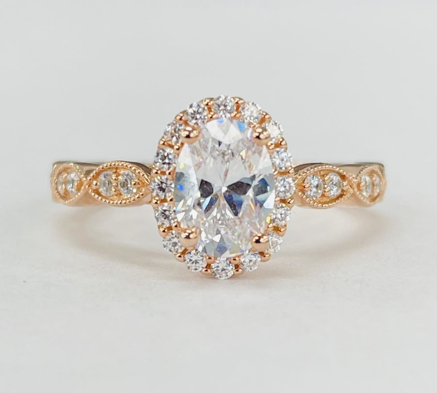 Romance - Rose Gold Halo Daimond Accented Setting