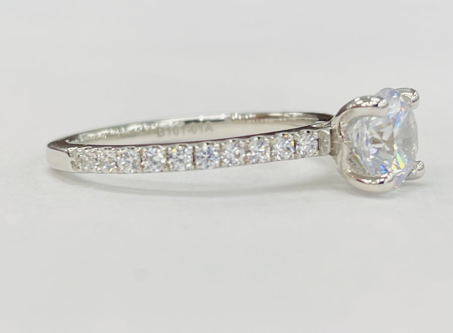 Noam Carver - Simple Accented Diamond Solitare Setting