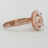 Noam Carver B367-01A Oval Starburst Halo Diamond Engagement Ring