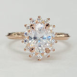 Noam Carver B367-01A Oval Starburst Halo Diamond Engagement Ring