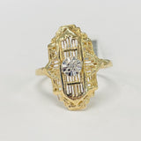 Vintage Symetrical Yellow Gold Diamond Ring
