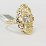 Vintage Symetrical Yellow Gold Diamond Ring
