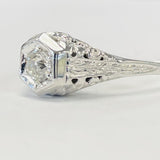 Vintage Diamond Filligree Solitare Ring