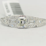 Vintage Emerald Cut Diamond Detailed Ring