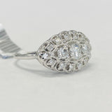 Vintage Diamond Milligrain Script Halo Ring