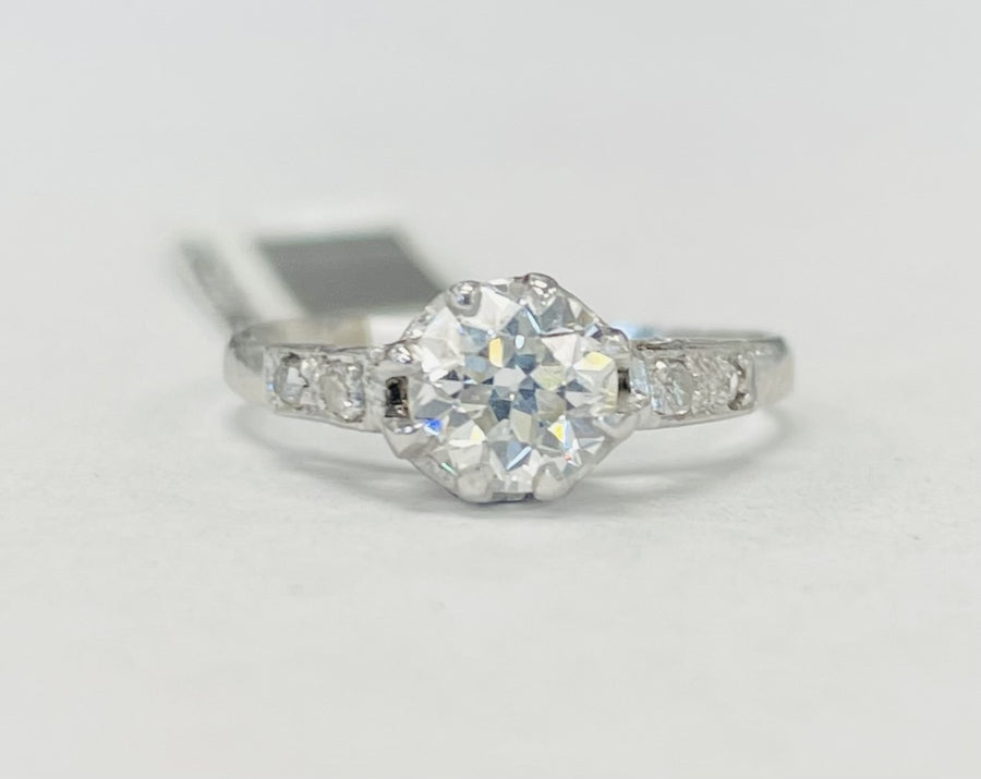 Vintage VVS2/H GIA Certified Platinum Ring