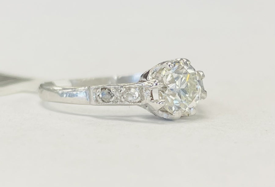 Vintage VVS2/H GIA Certified Platinum Ring