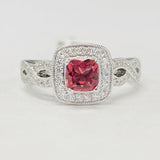 Pink Tourmaline Infinty And Halo Ring