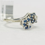 Sapphire And Diamond Flower Style Ring