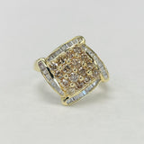 Champagne and White Diamond Estate Cocktail Ring