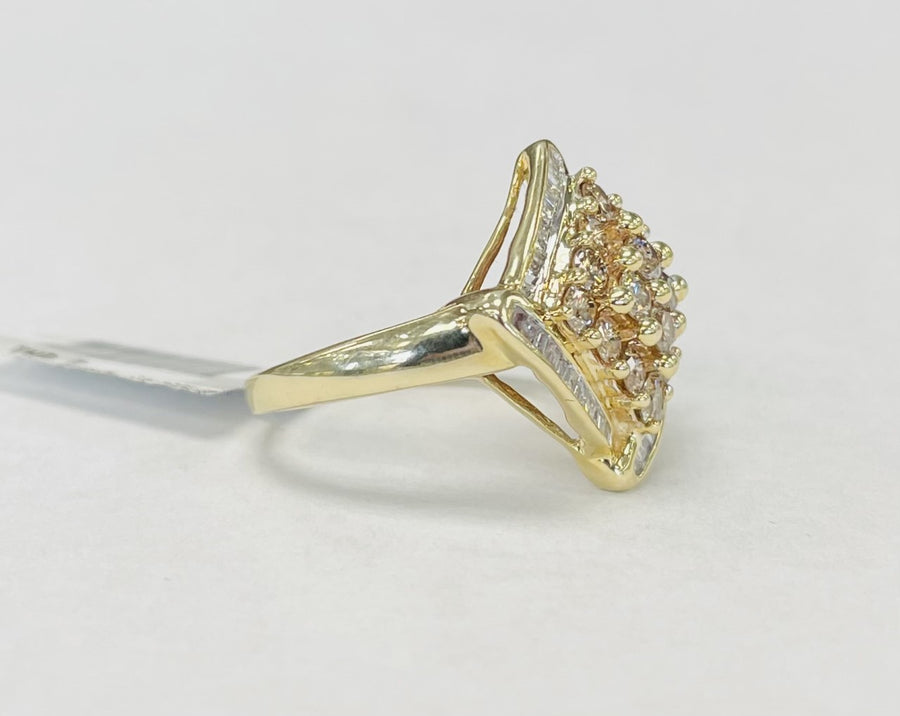 Champagne and White Diamond Estate Cocktail Ring