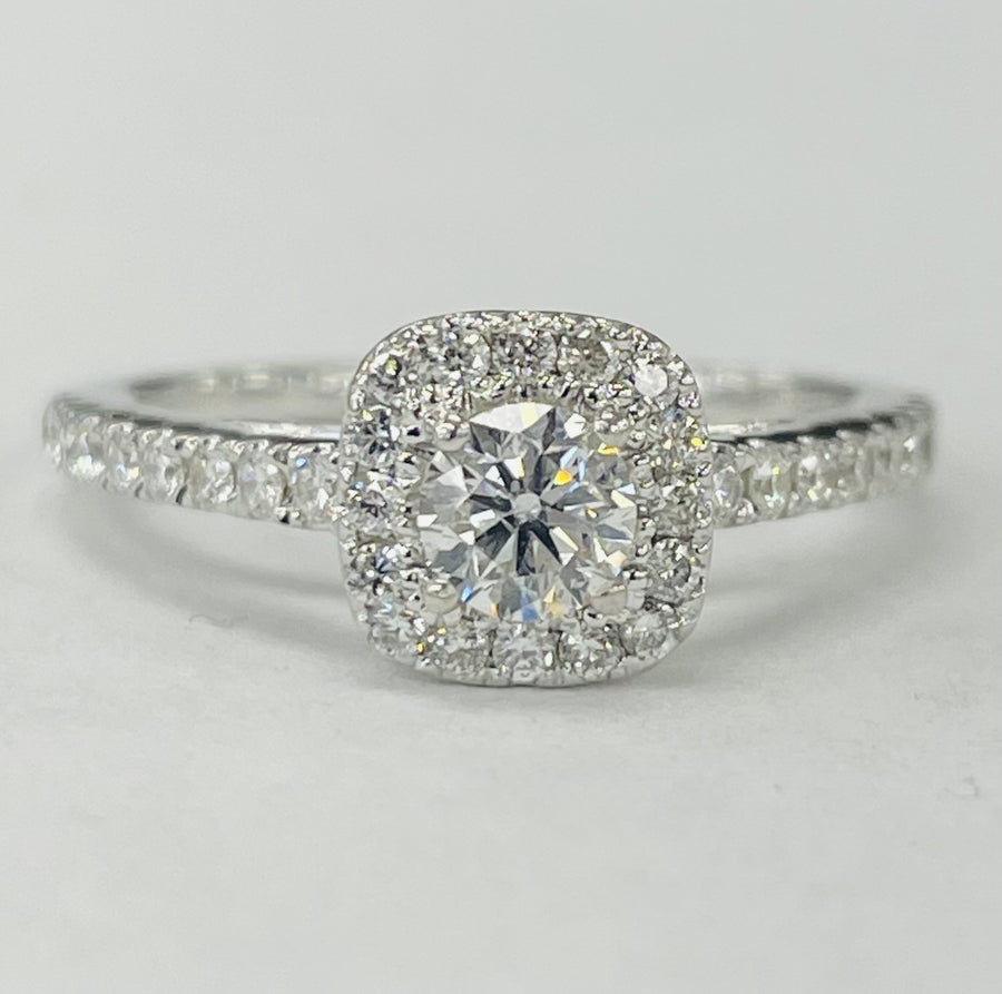 Vera Wang Cushion Halo Diamond Ring
