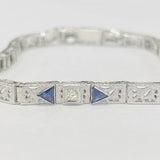 Vintage Filagree Sapphire & Diamond Bracelet