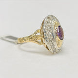 Vintage Amethyst An Diamond Ring