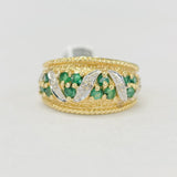 Antique Emerald And Diamond Fashion Band