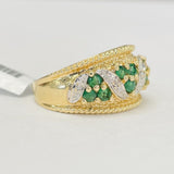 Antique Emerald And Diamond Fashion Band