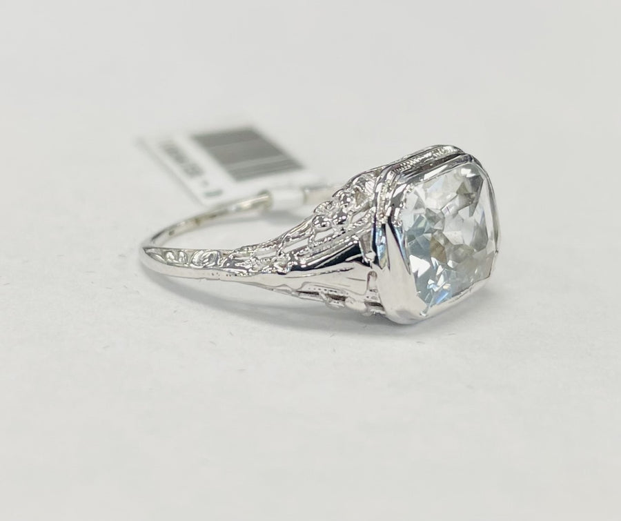 Vintage East West Aquamarine Ring