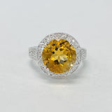 Massive 3 1/2CT Citrine Estate Statement Ring
