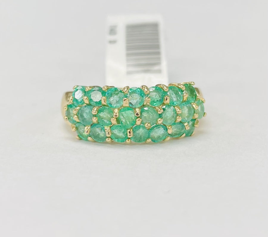 Vintage Emerald Pave Fashion Ring