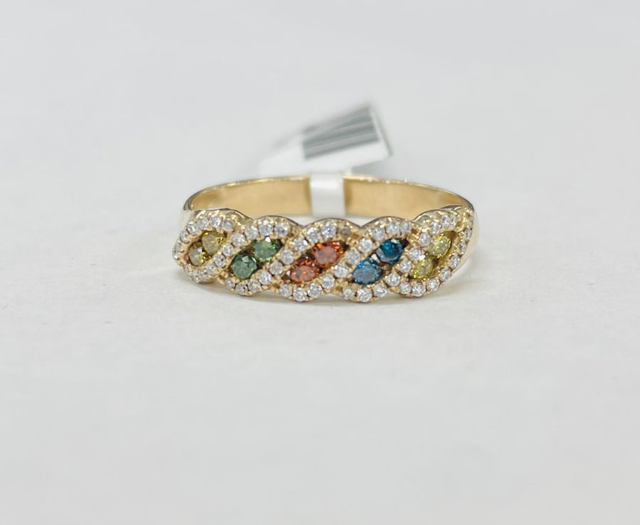 Estate Rainbow Diamond Ring
