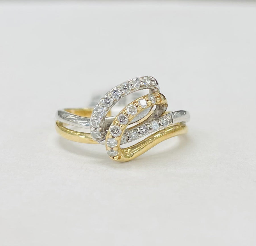 Estate Two Toned Fashion Diamond Ring