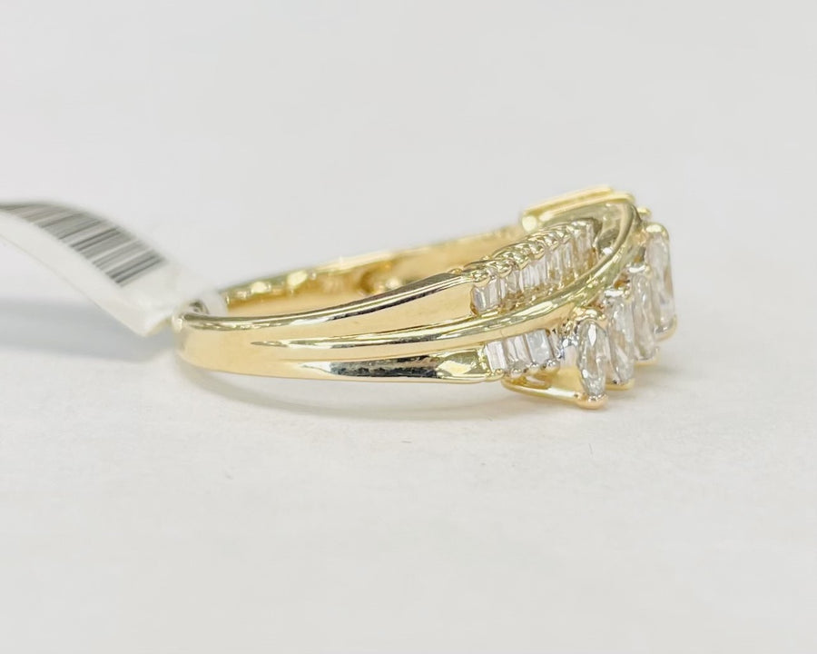 Estate Marquise and Baguette Diamond Fashion Ring
