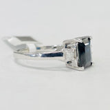 Deep Blue Sapphire An Diamond Estate Ring