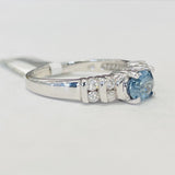 Modern East/West Style Blue Topaz Ring